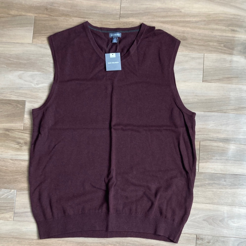 Van Heusen pullover classic fit sweater vest business casual office preppy L - Picture 12 of 17